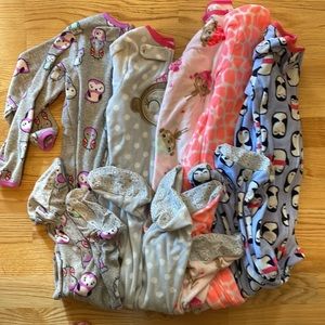 4T carter footie pajamas lot of 5